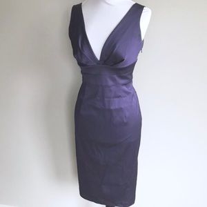 Donna Ricco stretch satin sheath purple dress